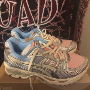 Asics Pink and Silver Sneakers